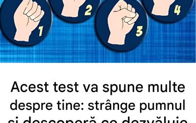 Acest test va dezvălui multe despre tine: strânge pumnul și descoperă ce dezvăluie despre personalitatea ta.